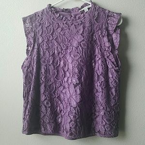 Lilac Lace High Neck Top